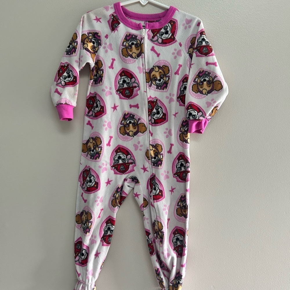 Nickelodeon Paw Patrol Kids Footie - Pink and White